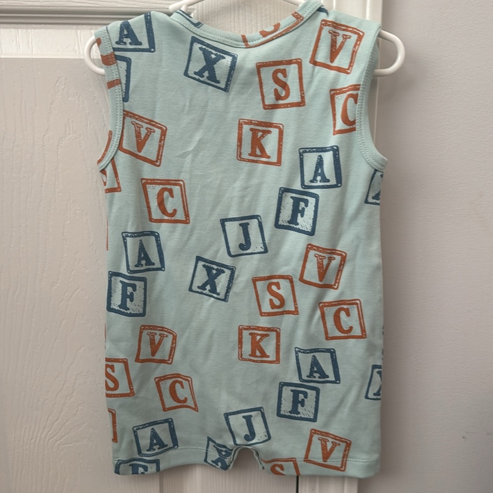 NWT-Kate Quinn alphabet sleeveless button/snap one piece shorts outfit - Picture 4 of 5